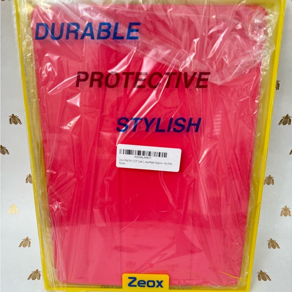 Zeox iPad Pro 12.9” Slim Case NEW Fun Hot Coral Pink Smart Wake & Sleep Feature - Picture 8 of 10